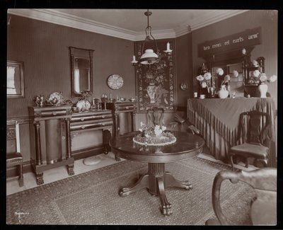 A dining room in the home of Mrs. Elliott by Byron Company